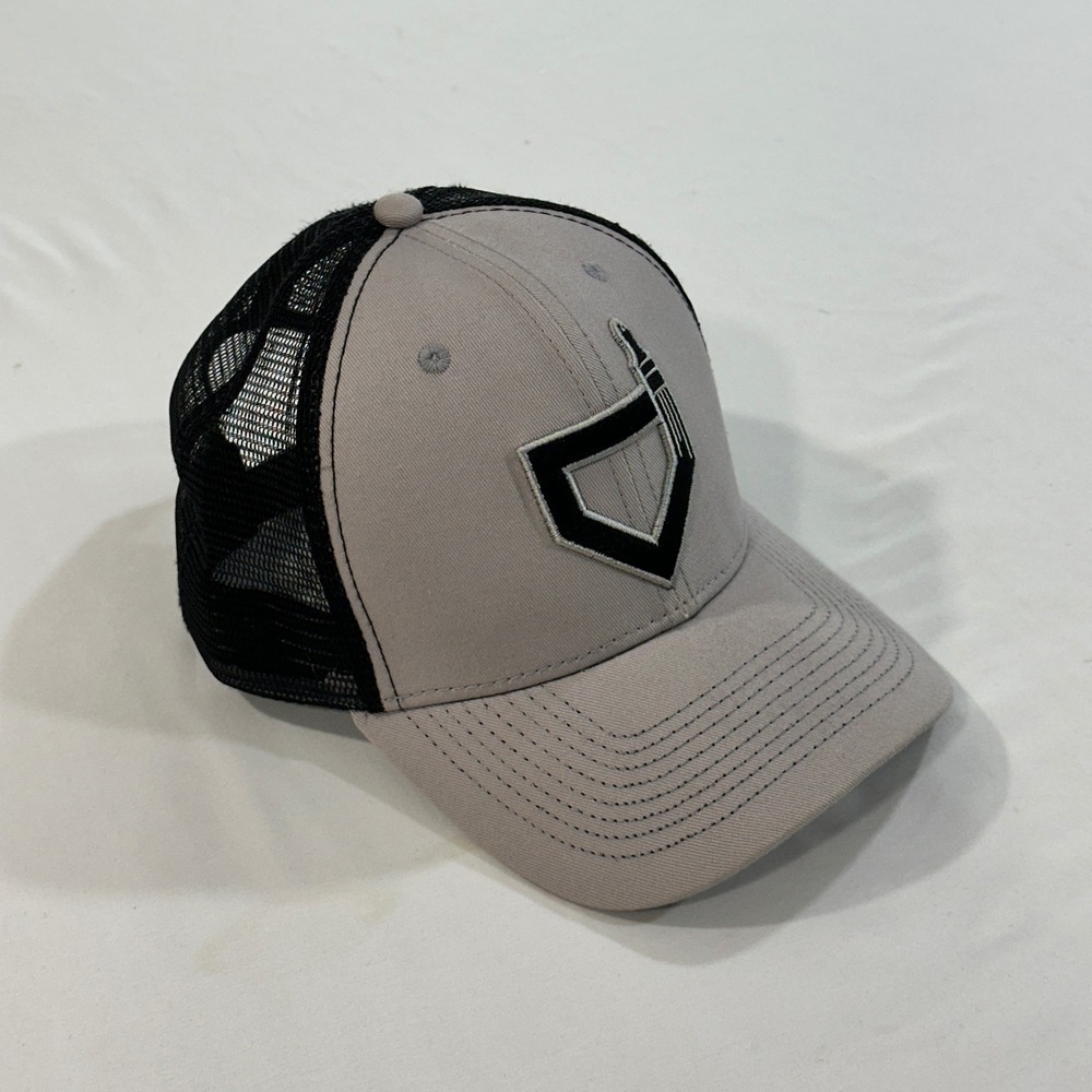 Baseballism Trucker Hat Men Gray Black Home Plate Bat Logo Snapback Mesh Cap
